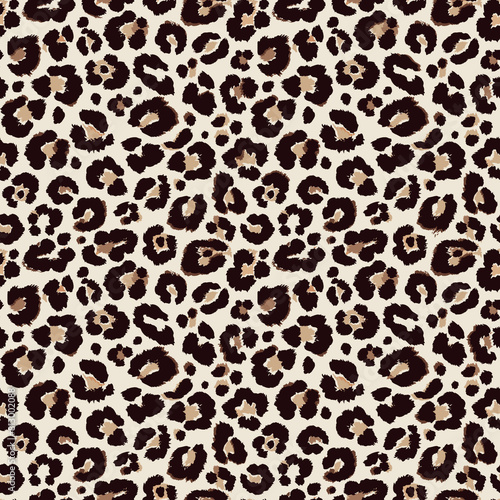 Seamless animal background. Leopard illustrations.