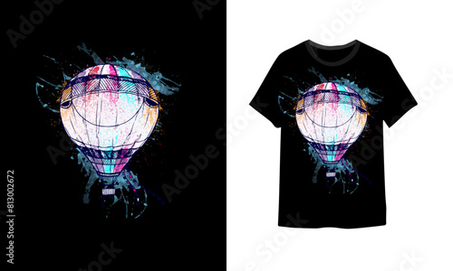  Air Balloon T-shirt Design, kids and adults who loves going to a air balloon festival, hot air balloon riding T-Shirt Design.