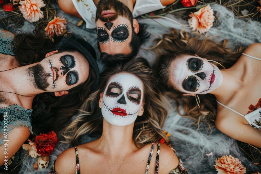 Obraz premium Halloween Costumes and Decorations at Party - Holiday Celebration, Seasonal Festivity