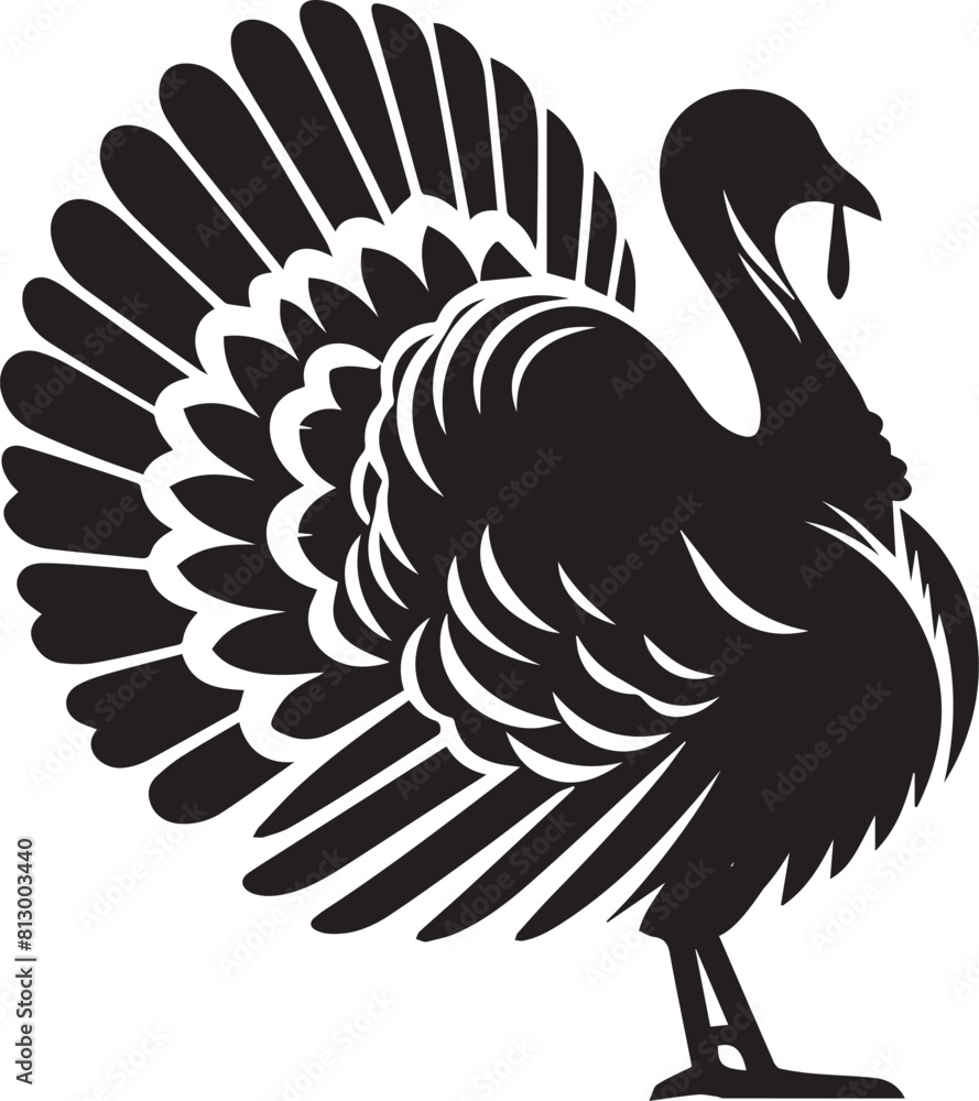 Turkey silhouette vector black and white. Turkey logo. Turkey silhouette vector black and white. Turkey logo.