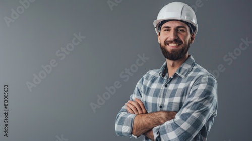 Confident Engineer with Hard Hat