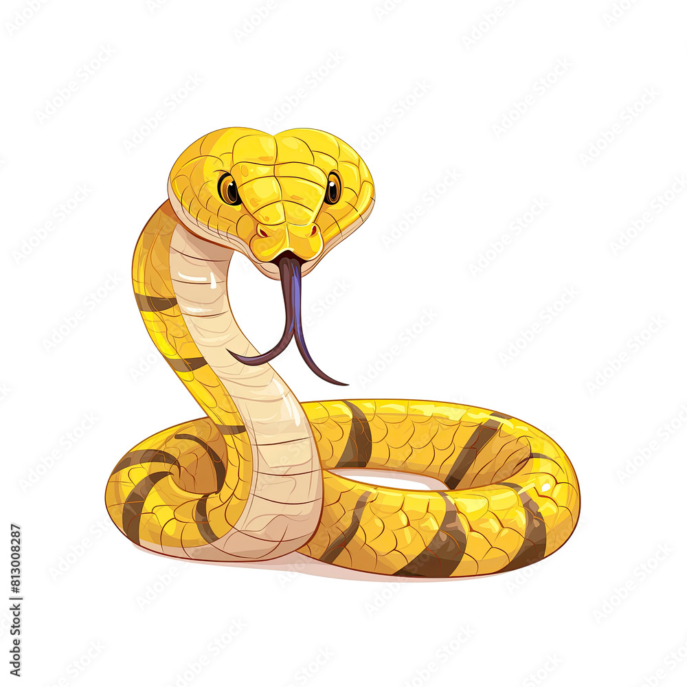 Fototapeta premium Adorable Snake Cartoon Slithering Graceful, Cartoon Illustration