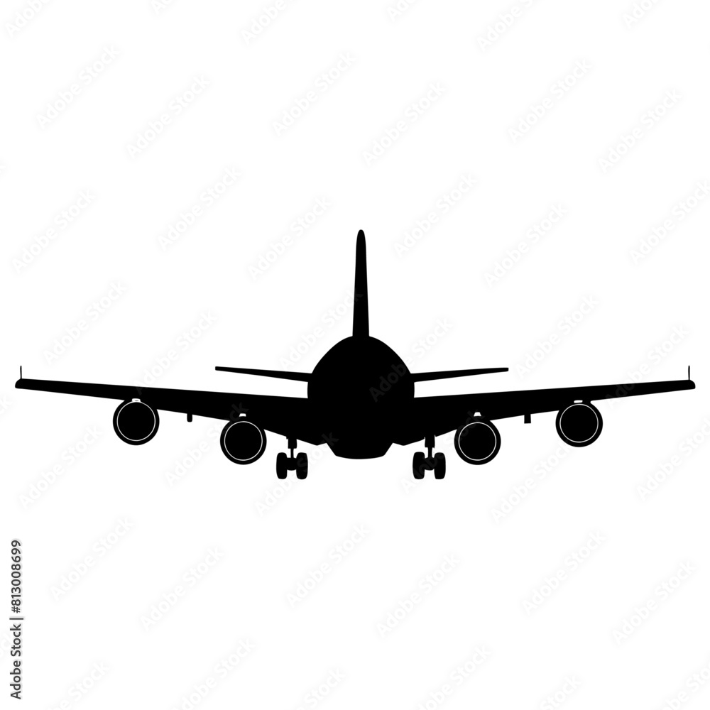 A Big Pessenger Air plane on the Sky Vector silhouette A Big Pessenger Air plane on the Sky Vector silhouette