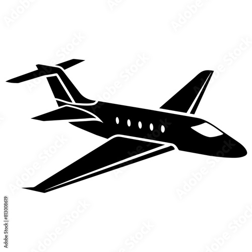 A Big Pessenger Air plane on the Sky Vector silhouette 