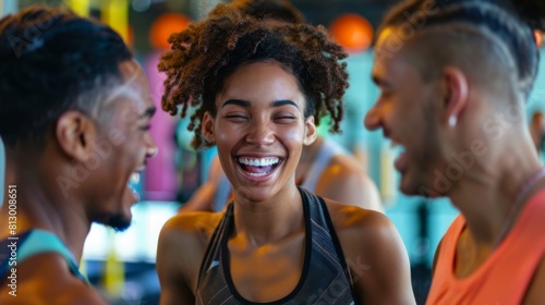 Joyful Friends Laughing at Gym © Roger Bron
