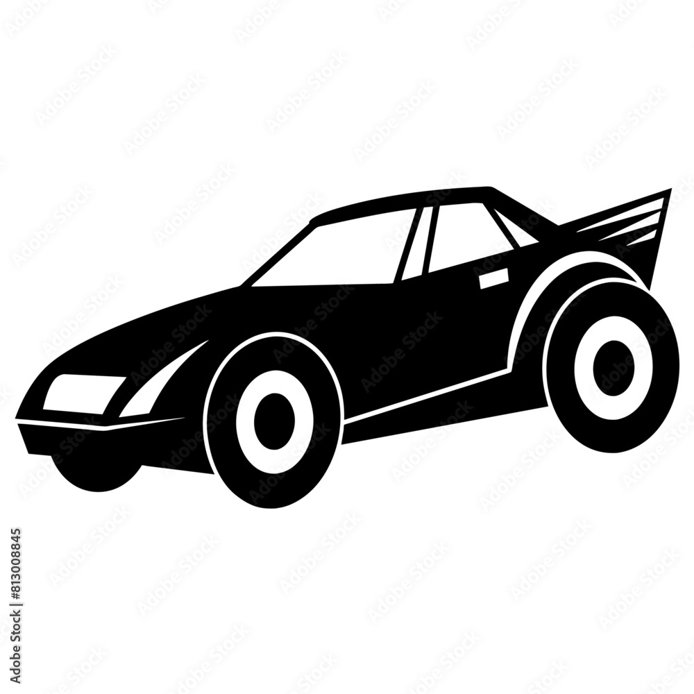 Fototapeta premium Dirt Track Race Car vector silhouette, white background