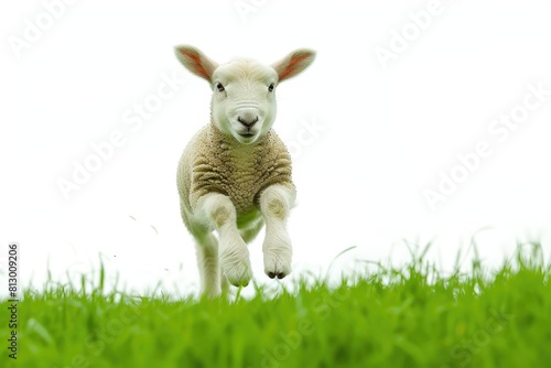 Cheerful Lamb Prancing Amid Nature s Beauty