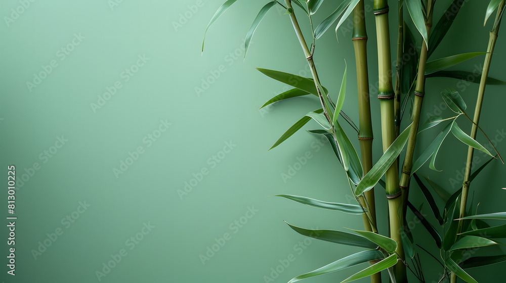 bamboo tree on light green background with copy space bamboo tree on light green background with copy space