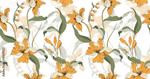 Seamless Flowers Pattern in vector