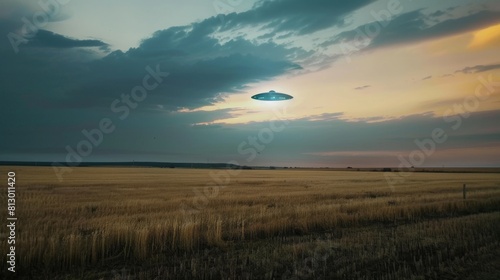 A UFO over Tranquil Farmland