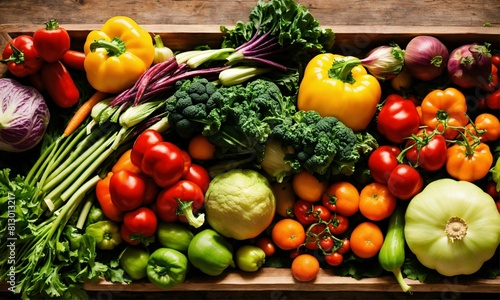 Showcase the vibrant colors and textures of freshly harvested vegetables from urban farm plots. Bring the goodness of farm-fresh produce to life.