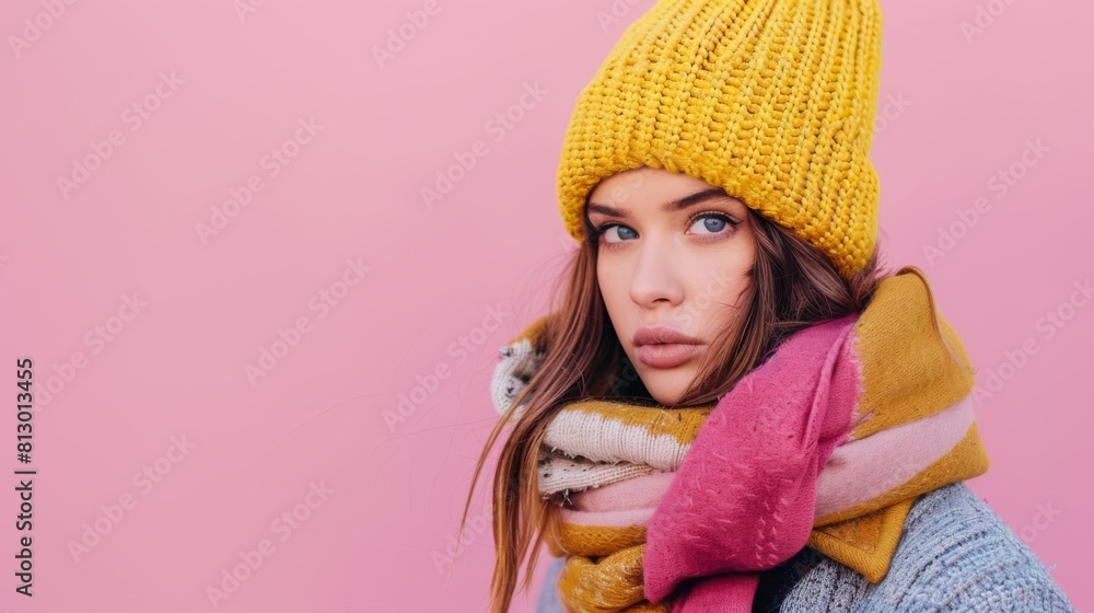 A Woman in Vibrant Winter Attire A Woman in Vibrant Winter Attire