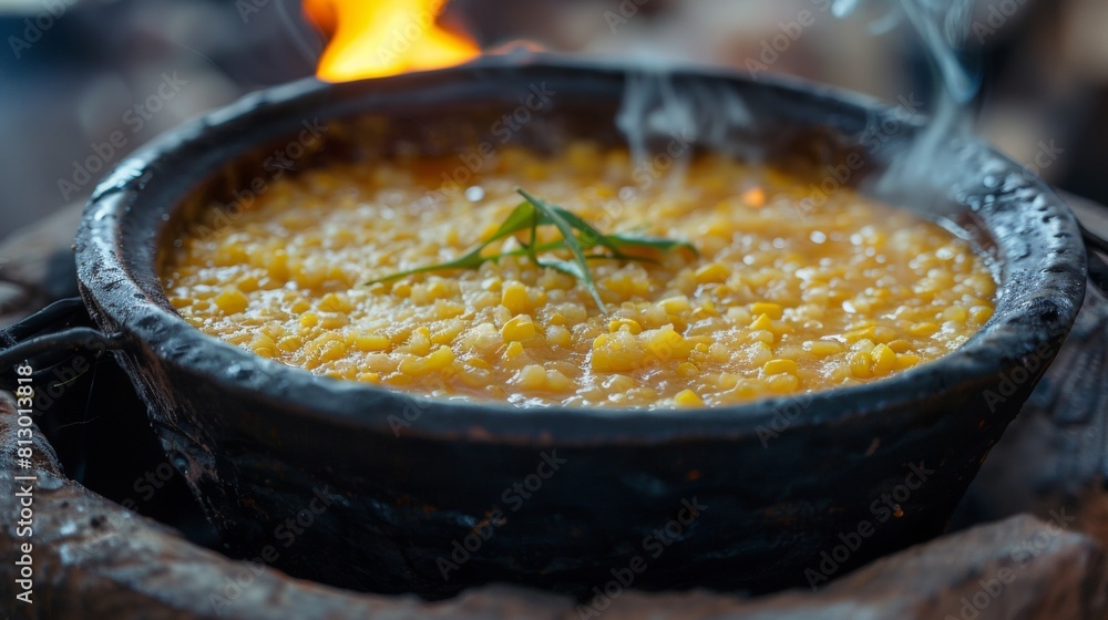 The cuisine of Botswana. Paap (Pap) is a thick porridge made of corn flour.