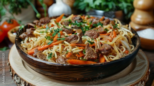 The cuisine of Kazakhstan. Datelman (Dungan noodles). 