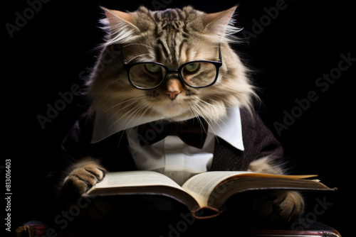 Gato elegante escritor. photo
