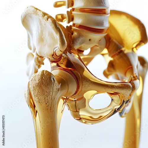 D Visualization of Human Joint Anatomy Highlighting Synovial Fluid photo