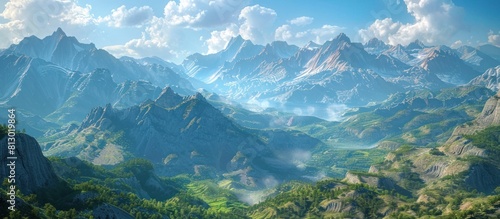 Discover Breathtaking Landscapes with GPS A 3D Rendered Journey Through Majestic Mountains and