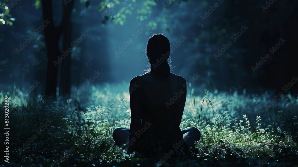 A woman is standing in front of a wall of smoke A woman is standing in front of a wall of smoke