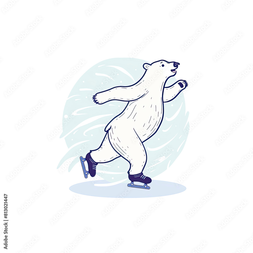 Obraz premium Charming Illustration Of A Cute Polar Bear, Cartoon Illustration