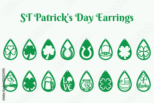 St Patrick's Day Earrings SVG Cut File