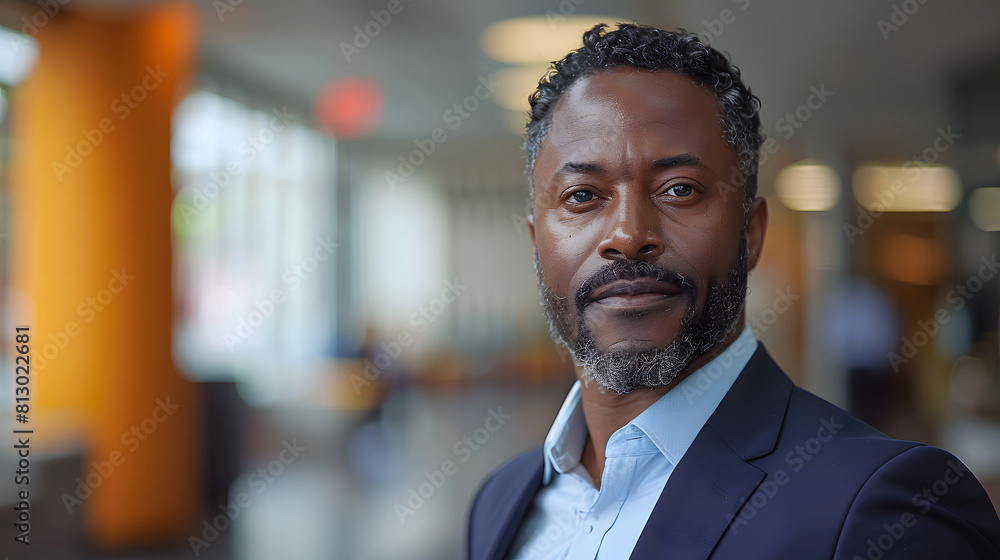 Professional portrait of a mature businessman with a confident expression, wearing a suit in a contemporary office environment Professional portrait of a mature businessman with a confident expression, wearing a suit in a contemporary office environment