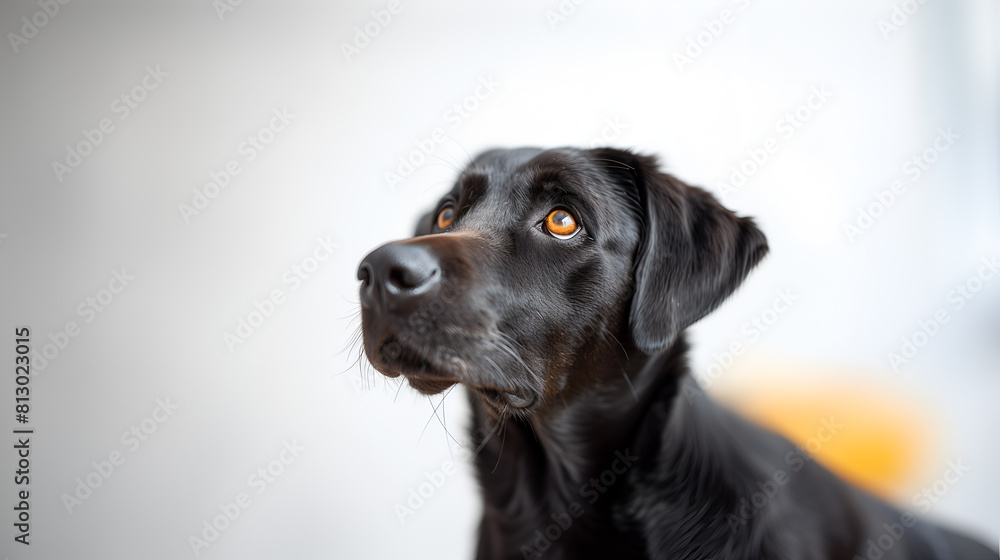 Dog looking up isolated on white background Dog looking up isolated on white background