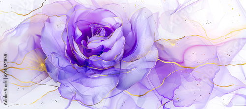 banner with background of purple or lilac flowers. fake flowers. Artificial purple or lilac roses