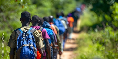 Challenges faced by African migrants seeking asylum in Europe due to illegal migration flows. Concept Legal hurdles, Discrimination, Language barriers, Social integration, Lack of access to resources photo