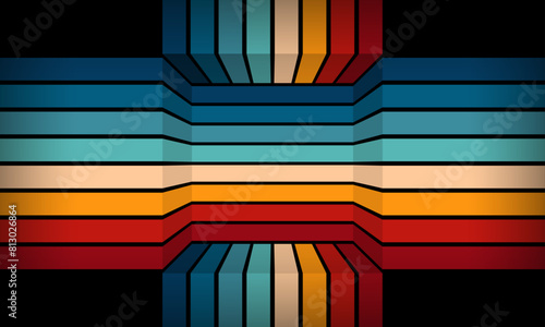 Vintage Striped Backgrounds, Posters, Banner Samples, Retro Colors from the 1970s 1980s, 70s, 80s, 90s. retro vintage 70s style stripes background poster lines. shapes vector design graphic 1980s