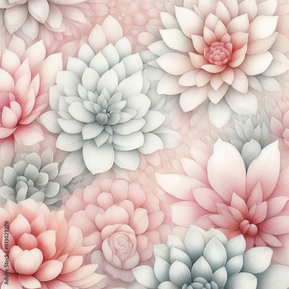 Obraz premium Aesthetic watercolor background of pink petals - Delicate texture of pink flowers