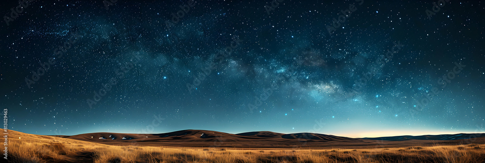 Enchanting Alpine meadows under starry night sky: ideal for astrophotography and contemplation