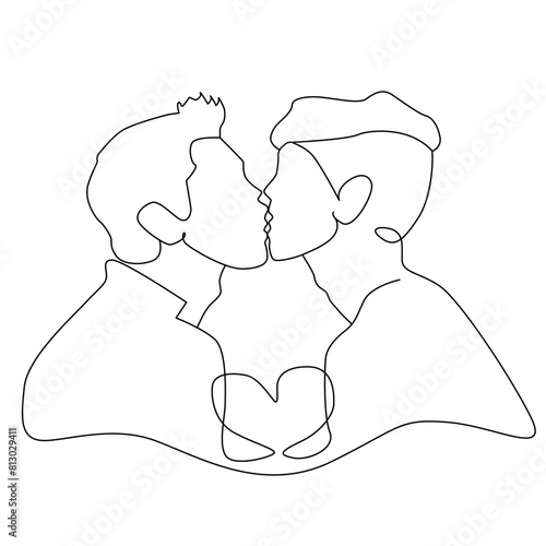 two guys kissing and hugging 