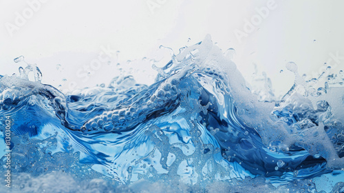 Capture the Movement of Water, This vivid image of a water wave exemplifies fluidity and purity, perfect for illustrating the power and beauty of clean water in motion photo