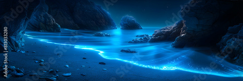 Bioluminescent Tide: The Enchanting Glow of Nature as the Tide Rolls In
