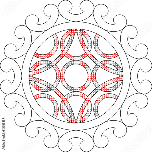 Vector sketch illustration vintage ethnic classic rosetta image logo icon design