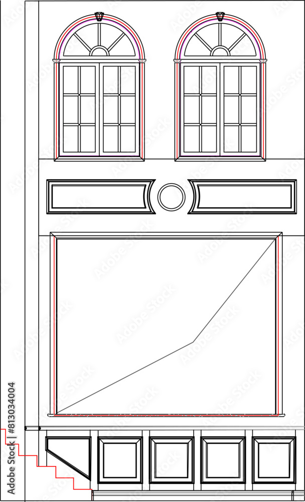 Vector sketch illustration of interior design backdrop for an old classic vintage European ethnic house Vector sketch illustration of interior design backdrop for an old classic vintage European ethnic house