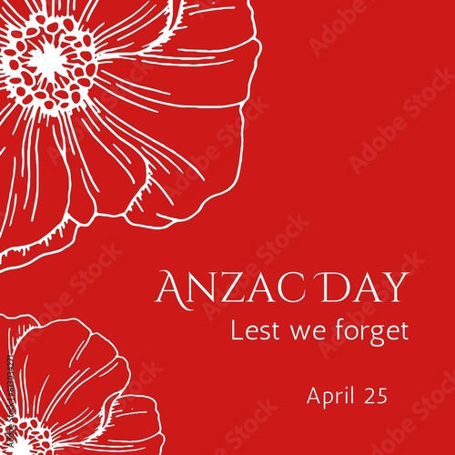 Red Poppy Anzac Day 25th April