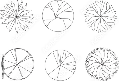 Vector sketch illustration design drawing layout of plants and trees for completeness of the image