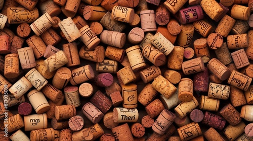 Pattern of wine corks displaying an intricate design.