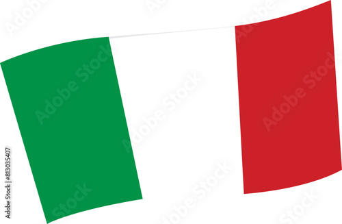 The national flag of Italy vector illustration. Transparent background