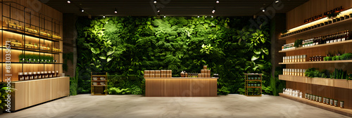 Photo realistic Eco Friendly Retail Practices: Retail stores implementing eco friendly methods to attract sustainability conscious consumers and reduce environmental impact