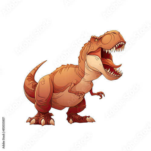 Ferocious Cartoon Tyrannosaurus  Cartoon Illustration