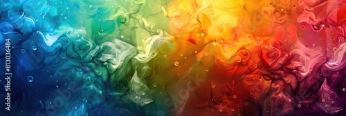 horizontal banner, LGBT Pride Month, International Day Against Homophobia, abstract rainbow background, cloud texture, glitter and radiance © Svetlana Leuto