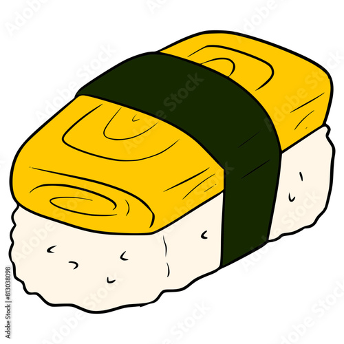tamago sushi illustration hand drawn isolated vector	
