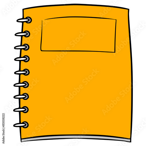 orange binder book illustration hand drawn isolated vector	
