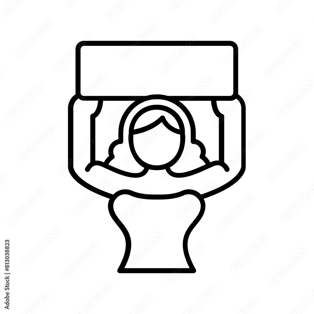 Ring girl icon. outline icon Ring girl icon. outline icon