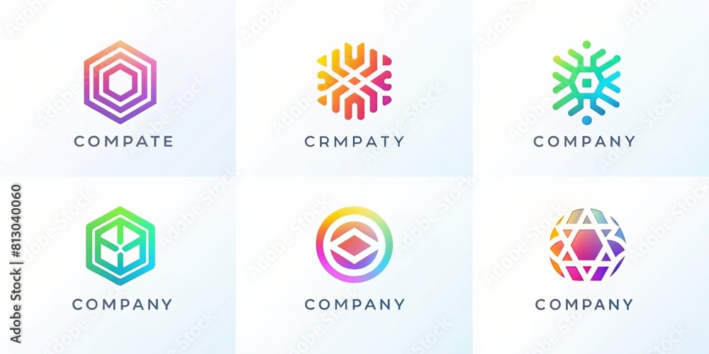Set of modern corporate business brand logo design