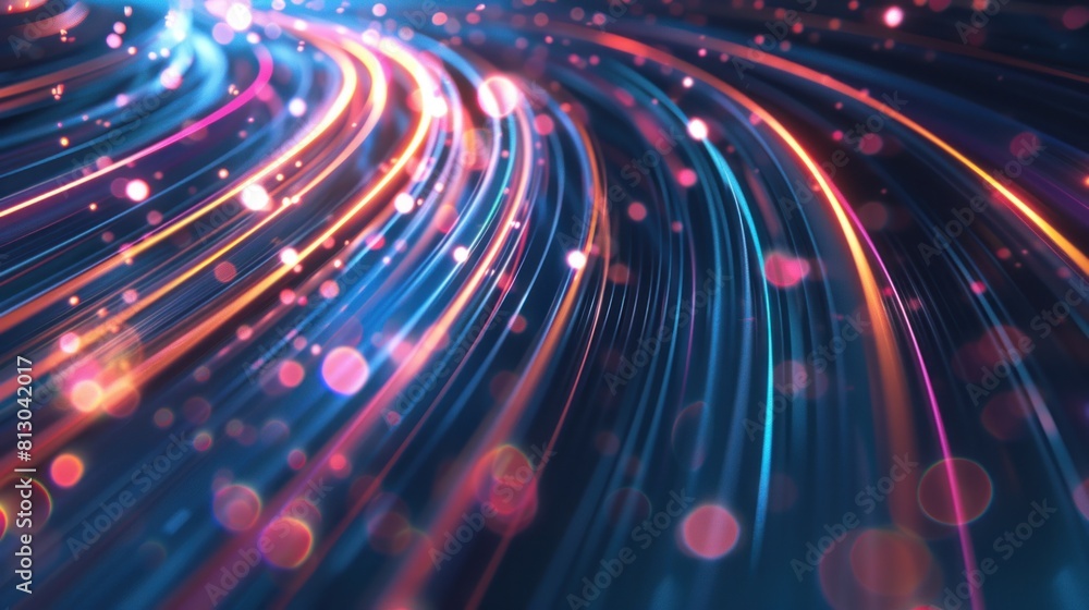 Obraz premium futuristic background. Fiber optic light lines, speed lines, data transmission, high-speed internet