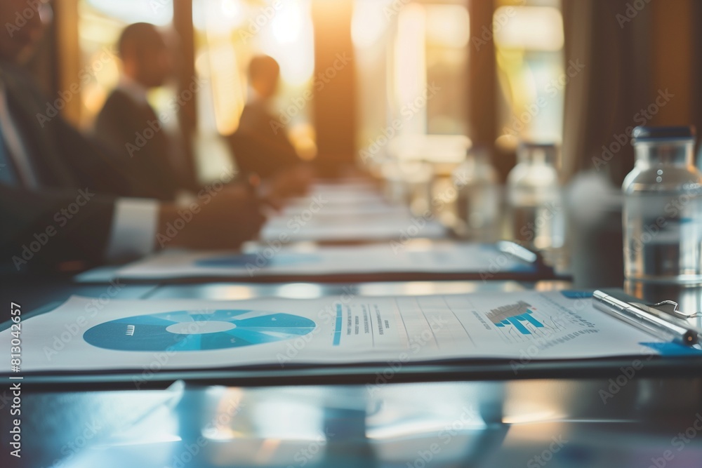 Image of information documents and business people in a conference room Blur image for wallpaper Image of information documents and business people in a conference room Blur image for wallpaper
