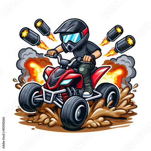 quad bike vector and t-shirt design 